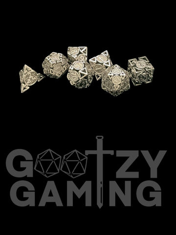 Clever Devices Iron - Hollow Metal 7 Dice Set - D&D Dice - Gootzy Gaming