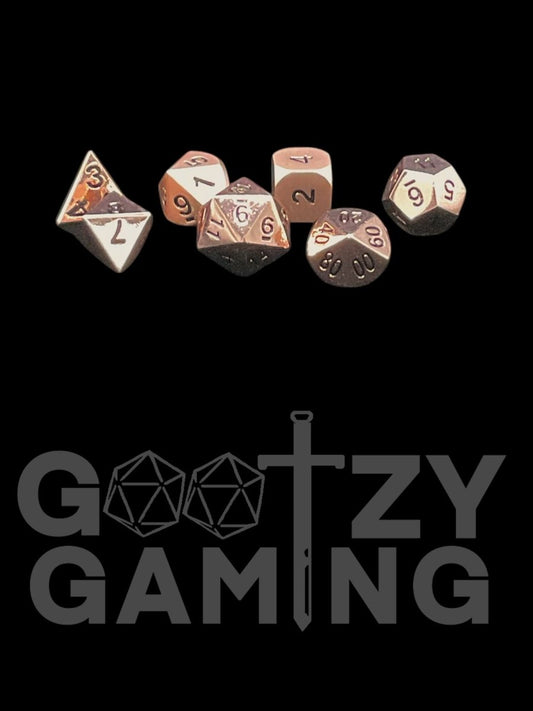 Copper Beauty - Metal 7 Dice Set - D&D Dice - Gootzy Gaming