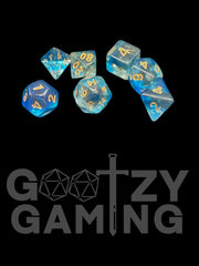 Crystal Waters - Plastic Standard 7 Dice Set - D&D Dice - Gootzy Gaming
