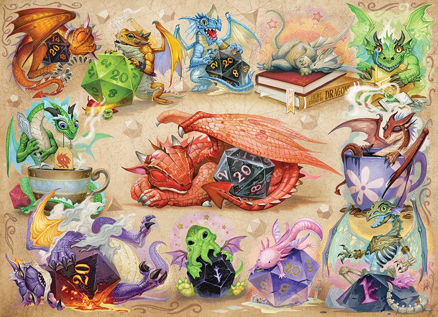 D20 Dragons 500 Piece Puzzle - Gootzy Gaming