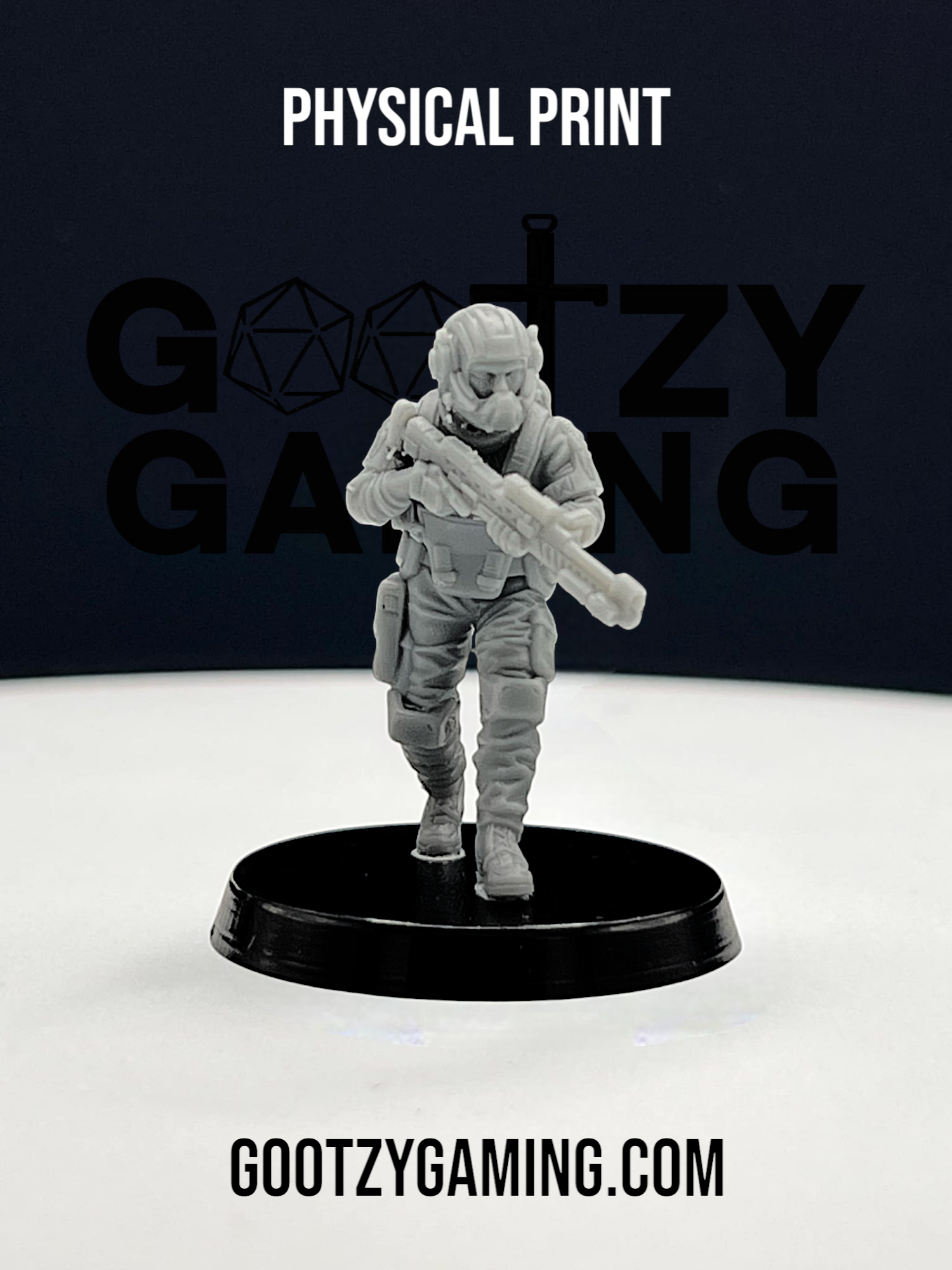 a toy figurine of a man holding a gun