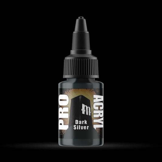 Dark Silver - Premium Metallic Acrylic Miniatures Paint - Monument Hobbies - 22 mL Dropper Bottle - Gootzy Gaming