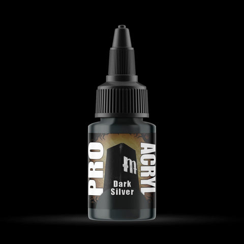Dark Silver - Premium Metallic Acrylic Miniatures Paint - Monument Hobbies - 22 mL Dropper Bottle - Gootzy Gaming
