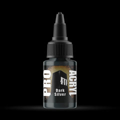 Dark Silver - Premium Metallic Acrylic Miniatures Paint - Monument Hobbies - 22 mL Dropper Bottle - Gootzy Gaming