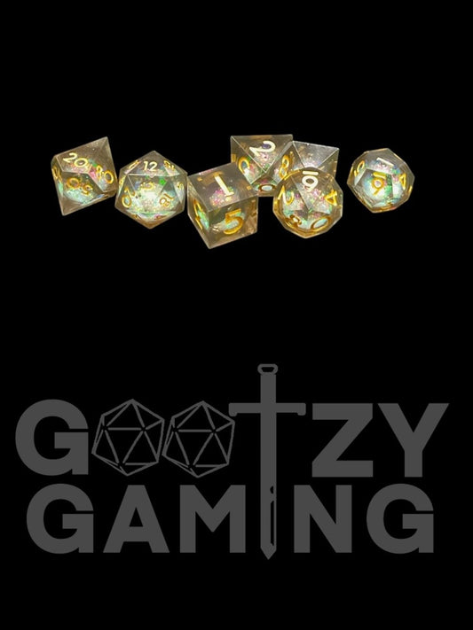 Dark Thoughts - Liquid Core 7 Dice Set - D&D Dice - Gootzy Gaming