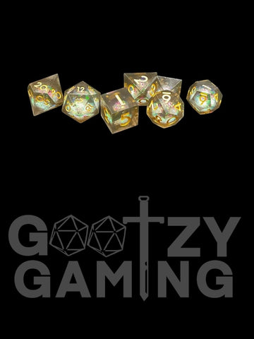 Dark Thoughts - Liquid Core 7 Dice Set - D&D Dice - Gootzy Gaming