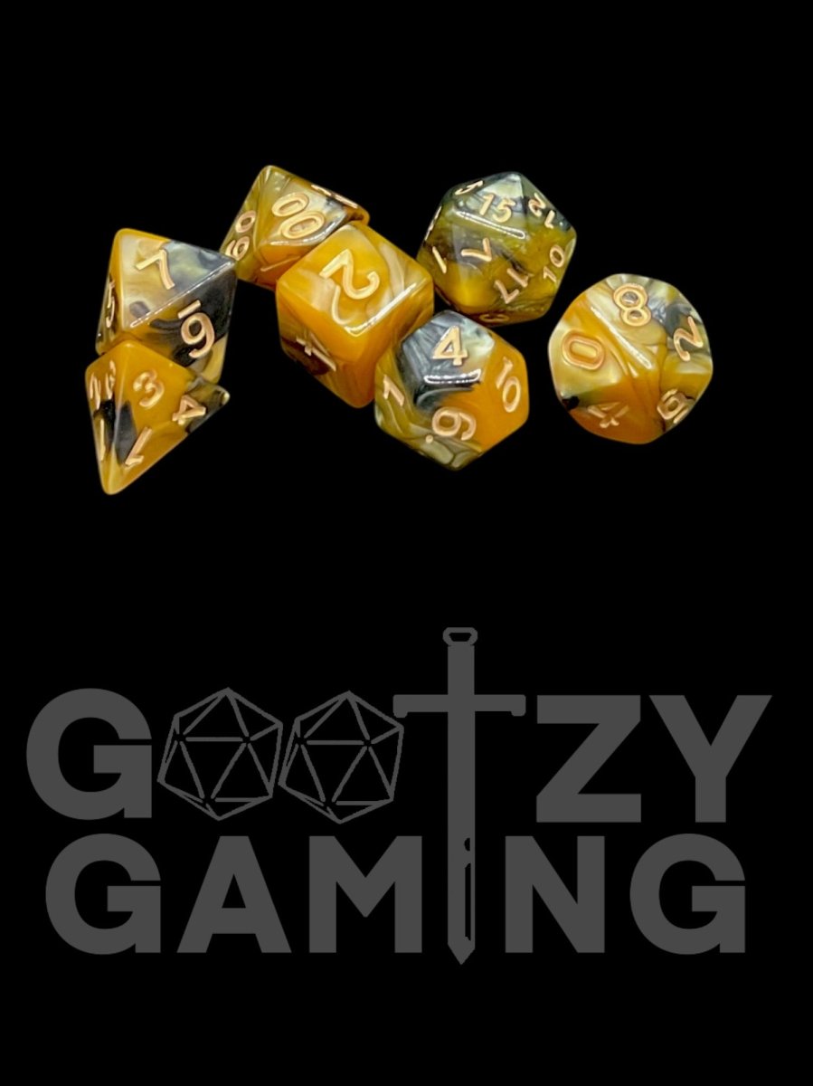 Dart Frog Metallic Swirl - Plastic Standard 7 Dice Set - D&D Dice - Gootzy Gaming