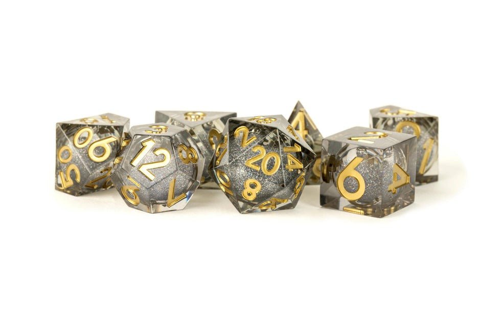 D&D Dice: 16 mm Liquid Core 7 Dice Set - Vanishing Oil - Gootzy Gaming