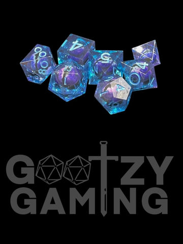 Demon Eye - Liquid Core 7 Dice Set - D&D Dice - Gootzy Gaming