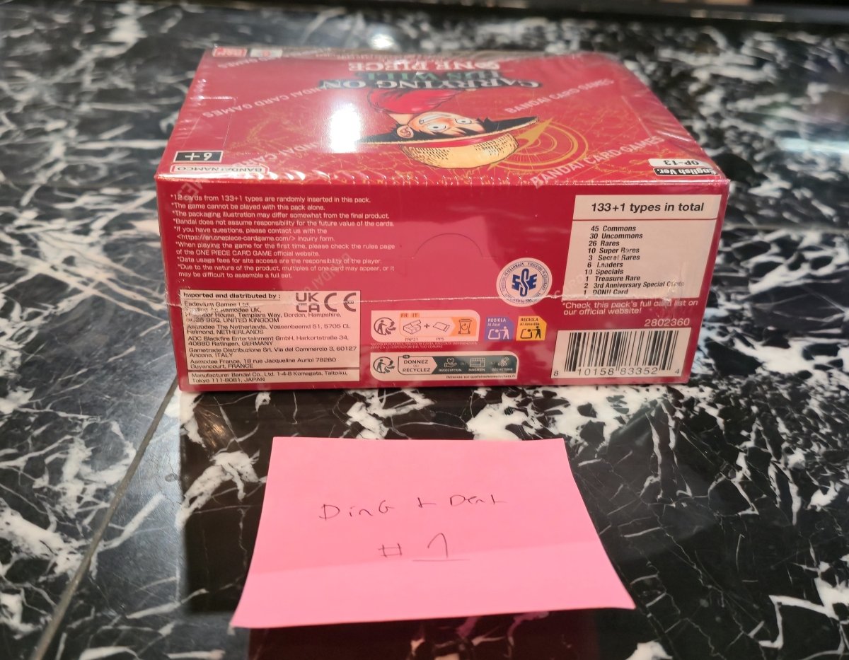 **DENTED BOX 1** One Piece: Carrying on His Will (OP - 13) Booster Box (24 Packs) - Gootzy Gaming