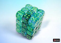 Dice Block: 12 mm, 36 D6 Dice Set - Borealis (Kelp/Light Green) - Gootzy Gaming