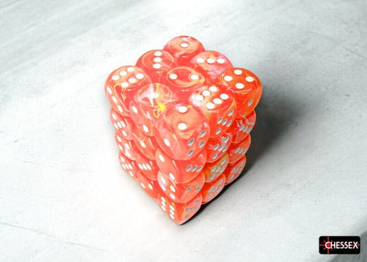Dice Block: 12 mm, 36 D6 Dice Set - Festive (Dahlia/White) - Gootzy Gaming