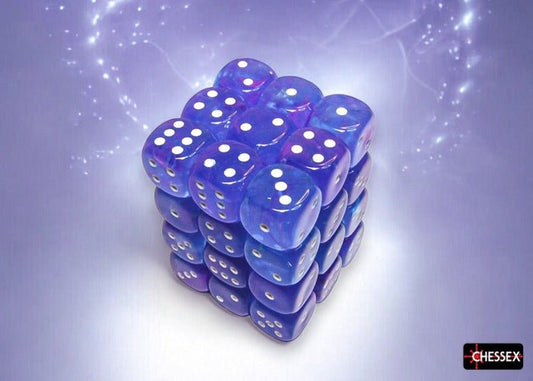Dice Block: 12 mm, 36 D6 Dice Set - Nebula (Aura/White) - Gootzy Gaming