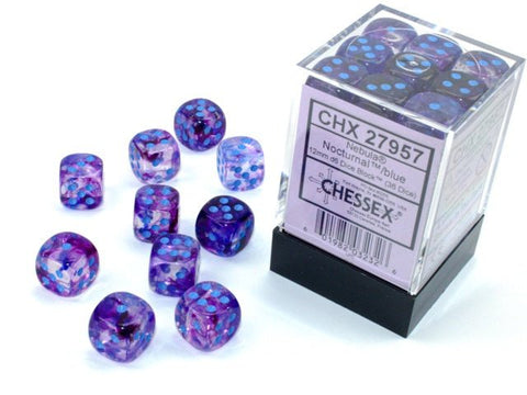 Dice Block: 12 mm, 36 D6 Dice Set - Nebula Luminary Nocturnal/Blue - Gootzy Gaming