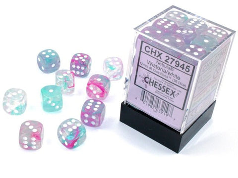 Dice Block: 12 mm, 36 D6 Dice Set - Nebula Luminary Wisteria/White - Gootzy Gaming