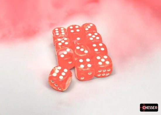 Dice Block: 16 mm, 12 D6 Dice Set - Festive (Dahlia/White) - Gootzy Gaming