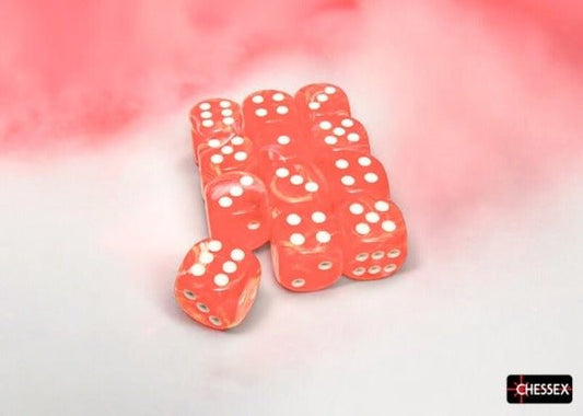 Dice Block: 16 mm, 12 D6 Dice Set - Festive (Dahlia/White) - Gootzy Gaming