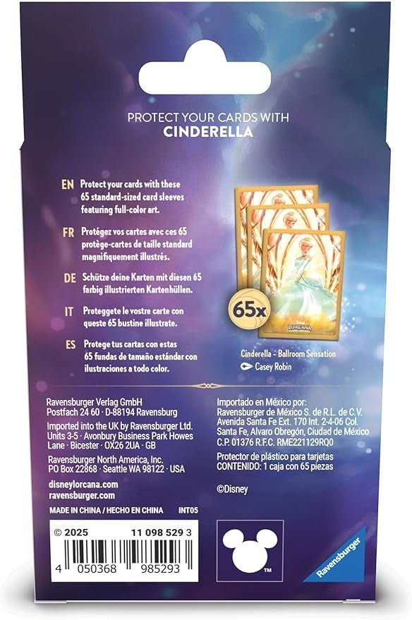 Disney Lorcana TCG Card Sleeve Pack – Cinderella - Gootzy Gaming