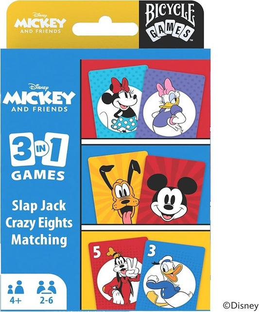 Disney Mickey and Friends 3 in 1 Games: Slap Jack, Crazy Eights, and Matching - Gootzy Gaming