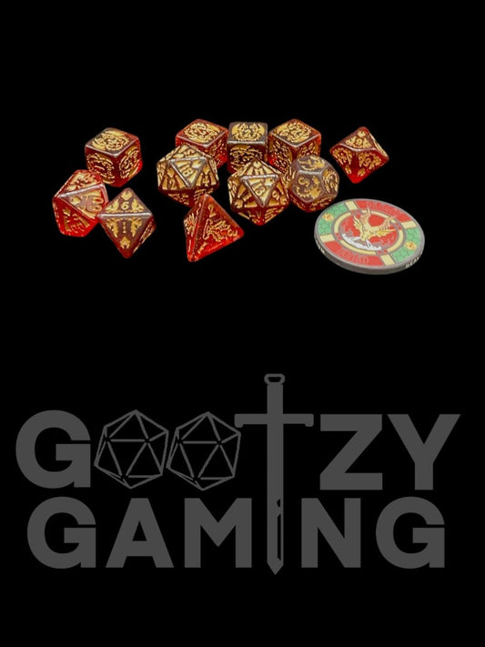Draconic Supremacy - Plastic Premium 11 Dice Set - D&D Dice - Gootzy Gaming