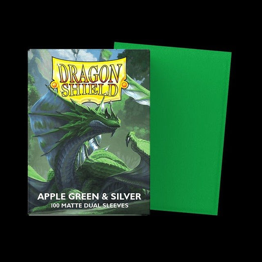 Dragon Shield Dual Matte Card Sleeves - Apple Green & Silver - Gootzy Gaming
