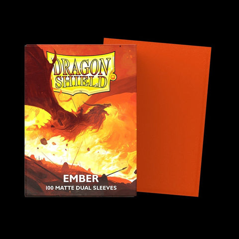 Dragon Shield Dual Matte Card Sleeves - Ember (Red Orange) - Gootzy Gaming