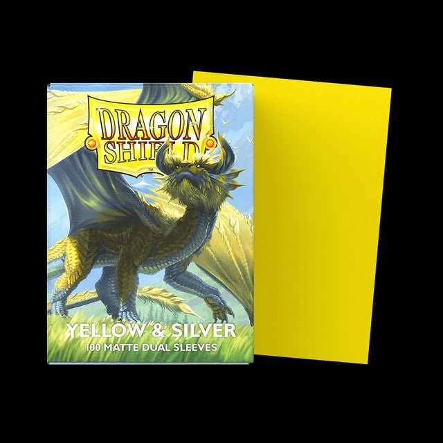 Dragon Shield Dual Matte Card Sleeves - Yellow & Silver - Gootzy Gaming