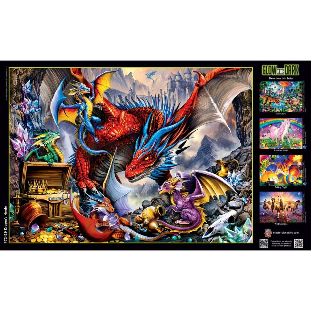 Dragon's Hoard 1000 Piece Glow in the Dark Puzzle - Gootzy Gaming