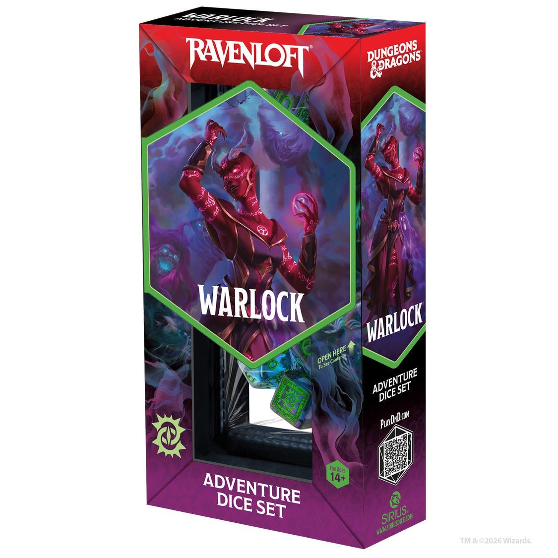 Dungeons and Dragons: Adventure Dice- Warlock (Purple/Green) - Gootzy Gaming