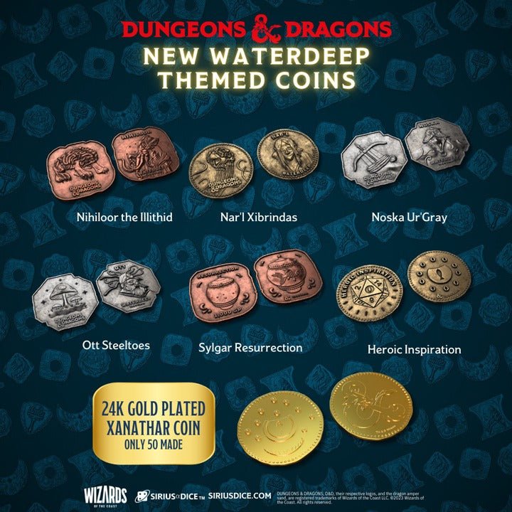Dungeons and Dragons: Xanathar's Treasure Pack Dice Set - Waterdeep Collection - Gootzy Gaming