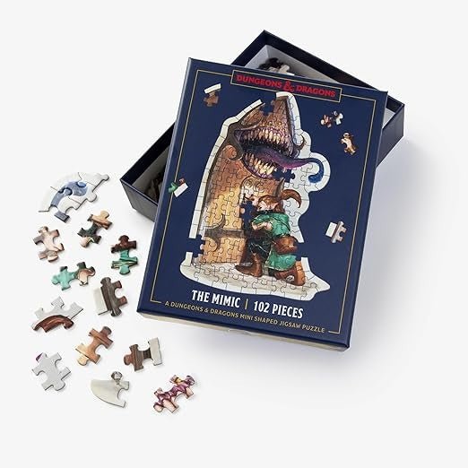 Dungeons & Dragons Mini Shaped Jigsaw Puzzle: The Mimic 102 Piece Puzzle - Gootzy Gaming
