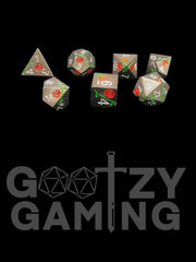 Enchanted Rose - Metal 7 Dice Set - D&D Dice - Gootzy Gaming