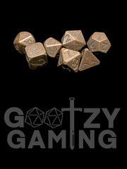 Etched Rust - Metal 7 Dice Set - D&D Dice - Gootzy Gaming