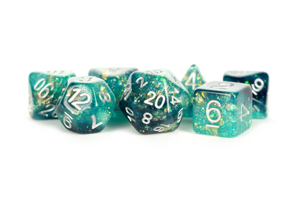Eternal Teal/Black - Eternal Resin Standard 7 Dice Set - D&D Dice - Gootzy Gaming