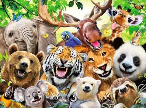 Exotic Animal Selfie 300 XXL Piece Puzzle - Gootzy Gaming