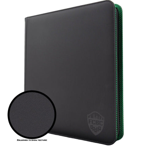 FCBC Armor Premium 12 Pocket TCG Card Zip Binder - Black/Green - Gootzy Gaming