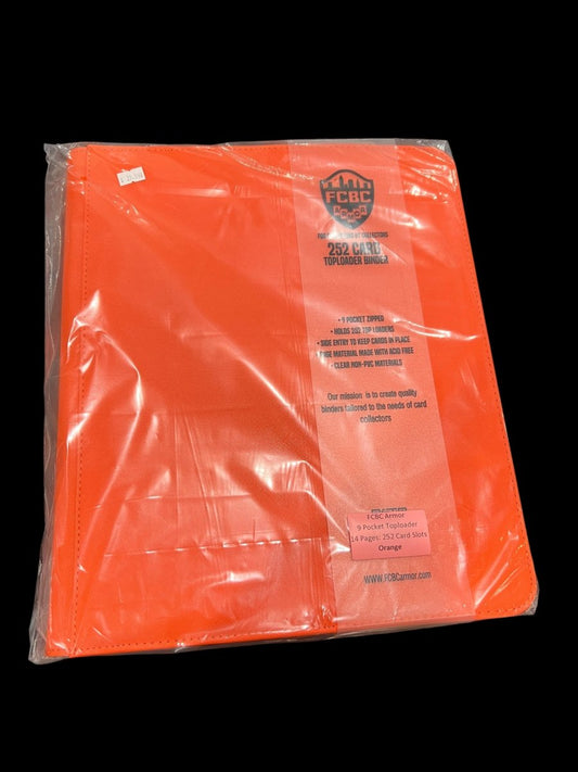 FCBC Armor Premium 9 Pocket TOPLOADER TCG Card Zip Binder - Orange - Gootzy Gaming