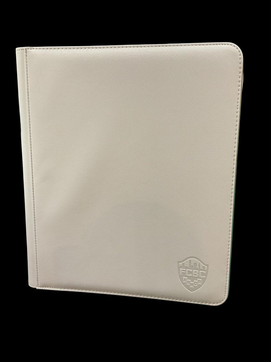 FCBC Armor Premium 9 Pocket TOPLOADER TCG Card Zip Binder - White - Gootzy Gaming