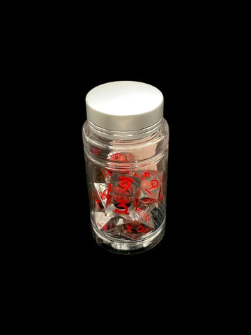 Fire Dragon Eye - Liquid Core 7 Dice Set - D&D Dice - Gootzy Gaming