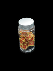 Fire Dragonscale - Metal 7 Dice Set - D&D Dice - Gootzy Gaming