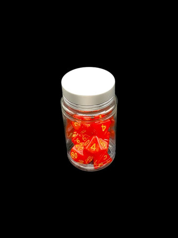 Flame Swirl - Plastic Standard 7 Dice Set - D&D Dice - Gootzy Gaming