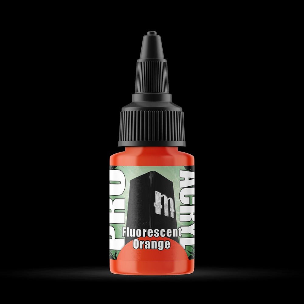 Fluorescent Orange - Premium Matte Acrylic Miniatures Paint - Monument Hobbies - 22 mL Dropper Bottle - Gootzy Gaming