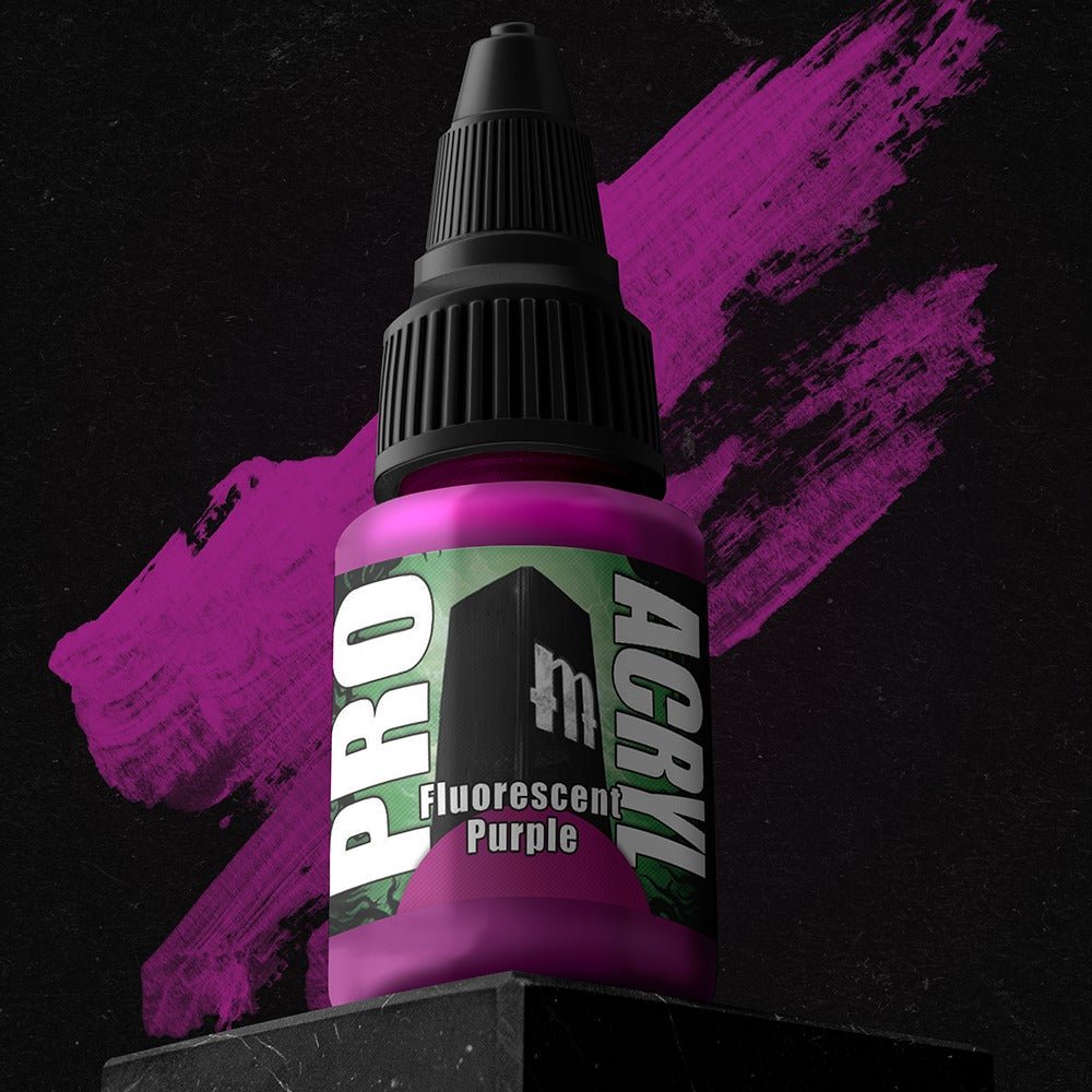 Fluorescent Purple - Premium Matte Acrylic Miniatures Paint - Monument Hobbies - 22 mL Dropper Bottle - Gootzy Gaming