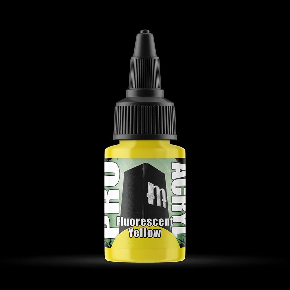 Fluorescent Yellow - Premium Matte Acrylic Miniatures Paint - Monument Hobbies - 22 mL Dropper Bottle - Gootzy Gaming