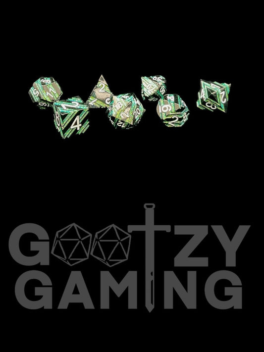 Fool's Gold - Metal 7 Dice Set - D&D Dice - Gootzy Gaming