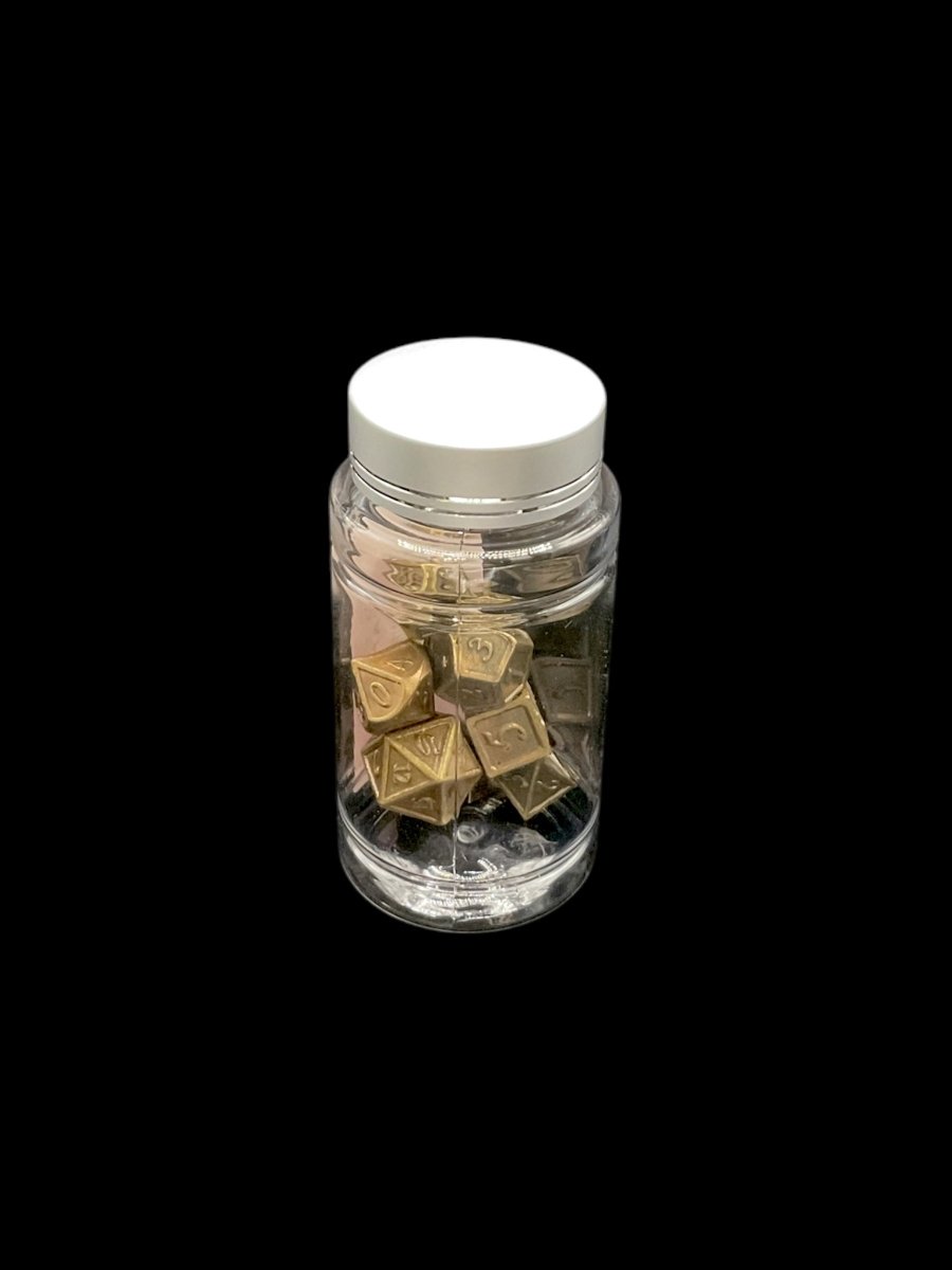 Framed Bronze - Metal 7 Dice Set - D&D Dice - Gootzy Gaming