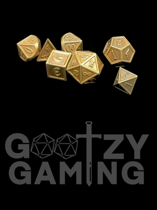 Framed Bronze - Metal 7 Dice Set - D&D Dice - Gootzy Gaming