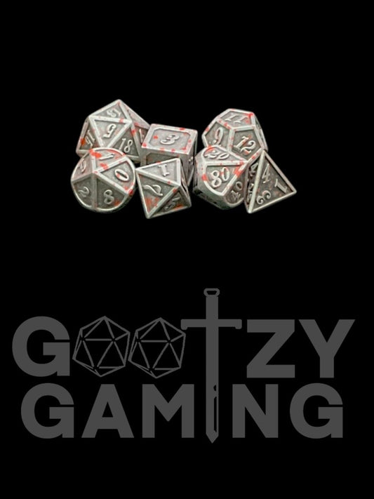 Framed Nickle - Metal 7 Dice Set - D&D Dice - Gootzy Gaming