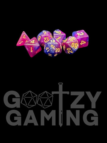 Galaxy Sparkle - Plastic Standard 7 Dice Set - D&D Dice - Gootzy Gaming