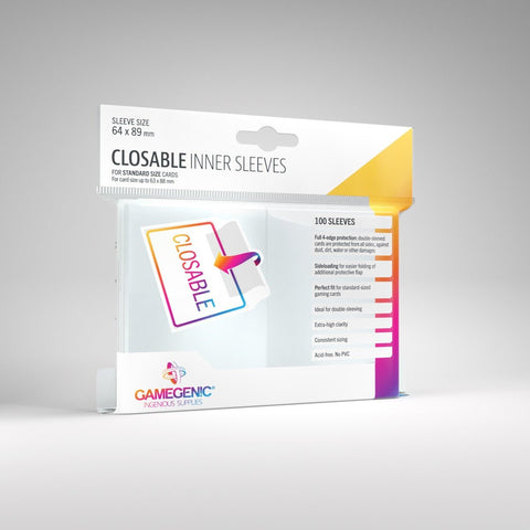 Gamegenic Closable Inner Sleeves - Clear (100 Sleeves) - Gootzy Gaming